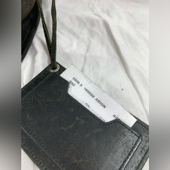 Genuine BALENCIAGA  Saddle work bag distressed dark green suede purse - Picture 11 of 16